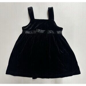 Bon-Ton Baby Girls Sz 24 months  black velvet dress with bow details
